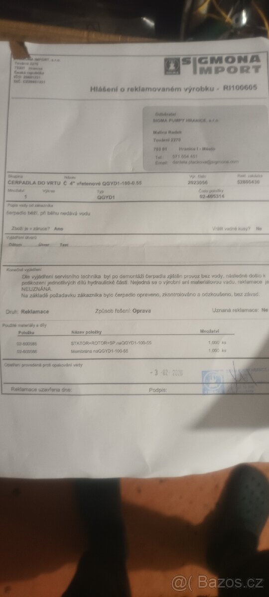 Hlubinné čerpadlo SIGMA - 5