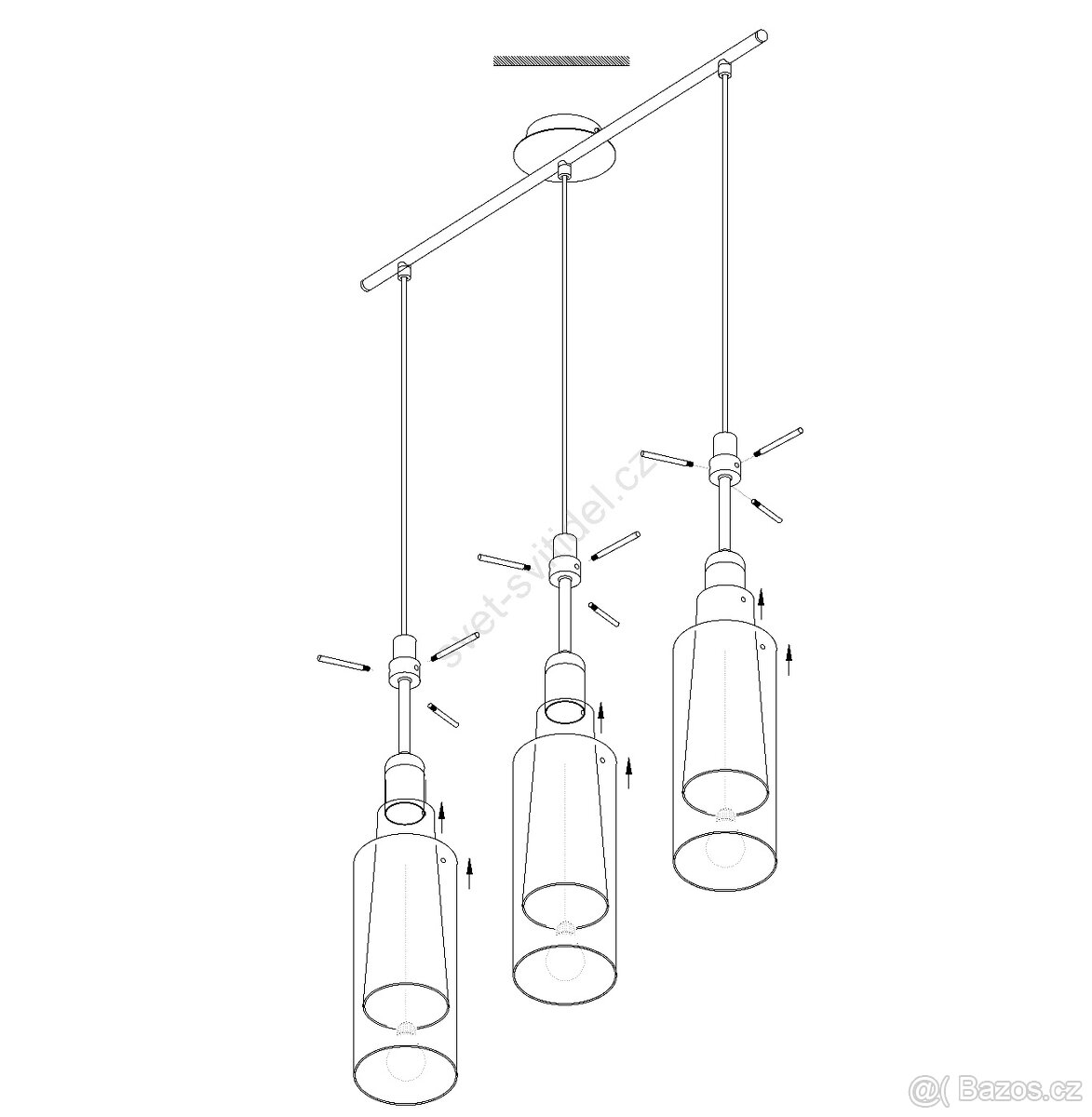 Lustr trojramenný designový - 5