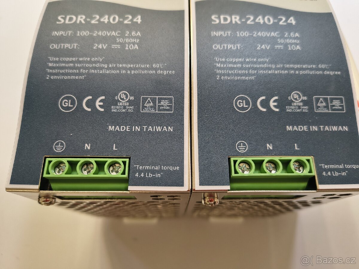 Prodám zdroje na DIN lištu Meanwell SDR-240-24 a MDR-20-5 - 5