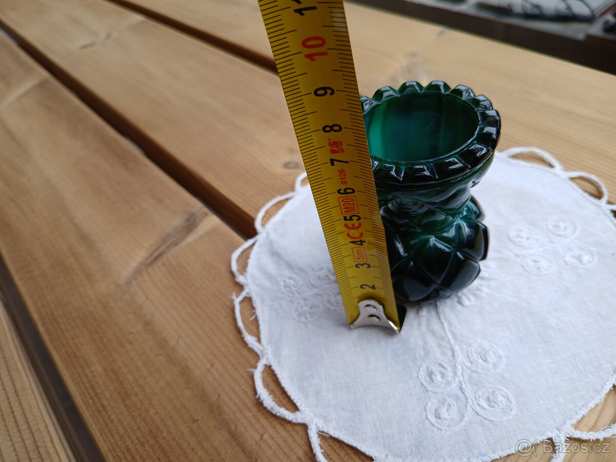 Malá vázička-malachitové sklo - 5