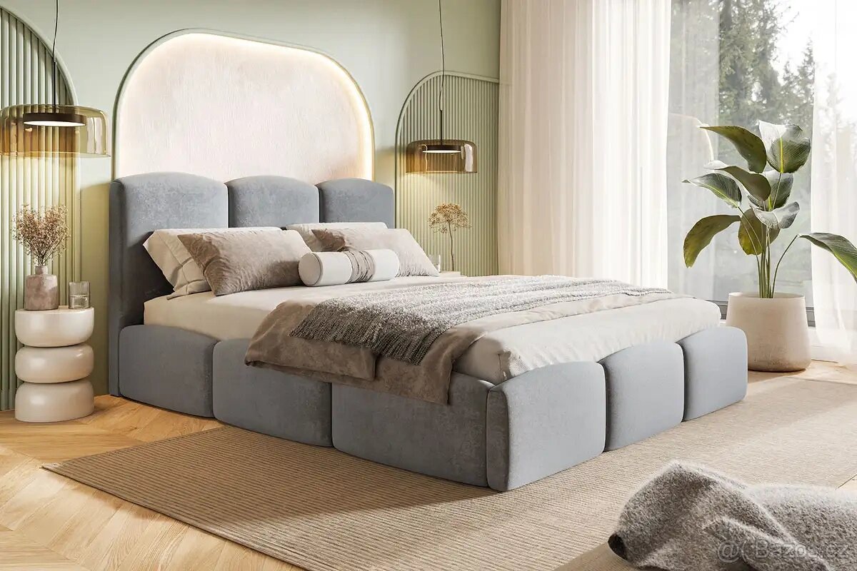 Manželská postel se zvedacím roštem Silvie - 5