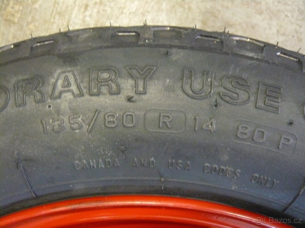 Nové Dojezdové kolo Fiat - 135 80 R14 - 4x98x58,1 - - - 5