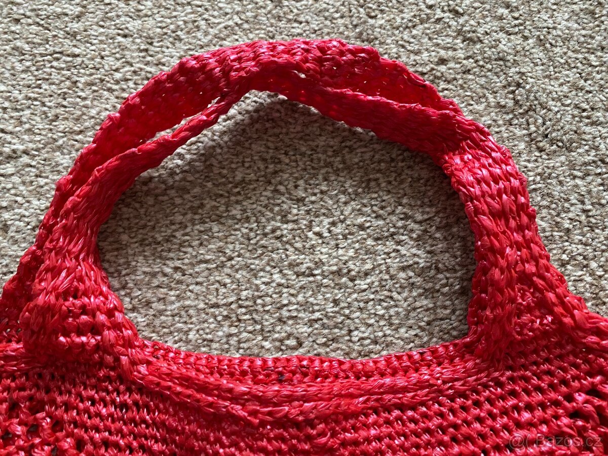 Nové lýkové tašky na knoflíky - červená, fialová - 5