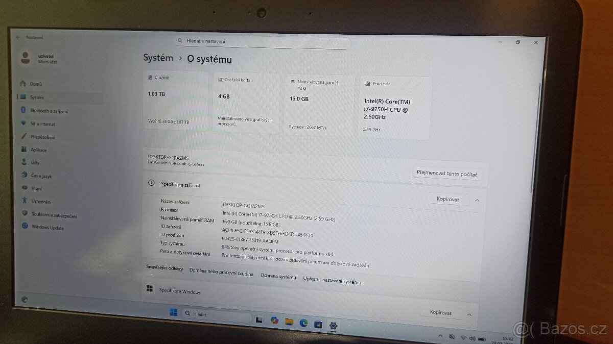 HP Pavilion 15-bc504nc - i7, GTX 1650, SSD - 5