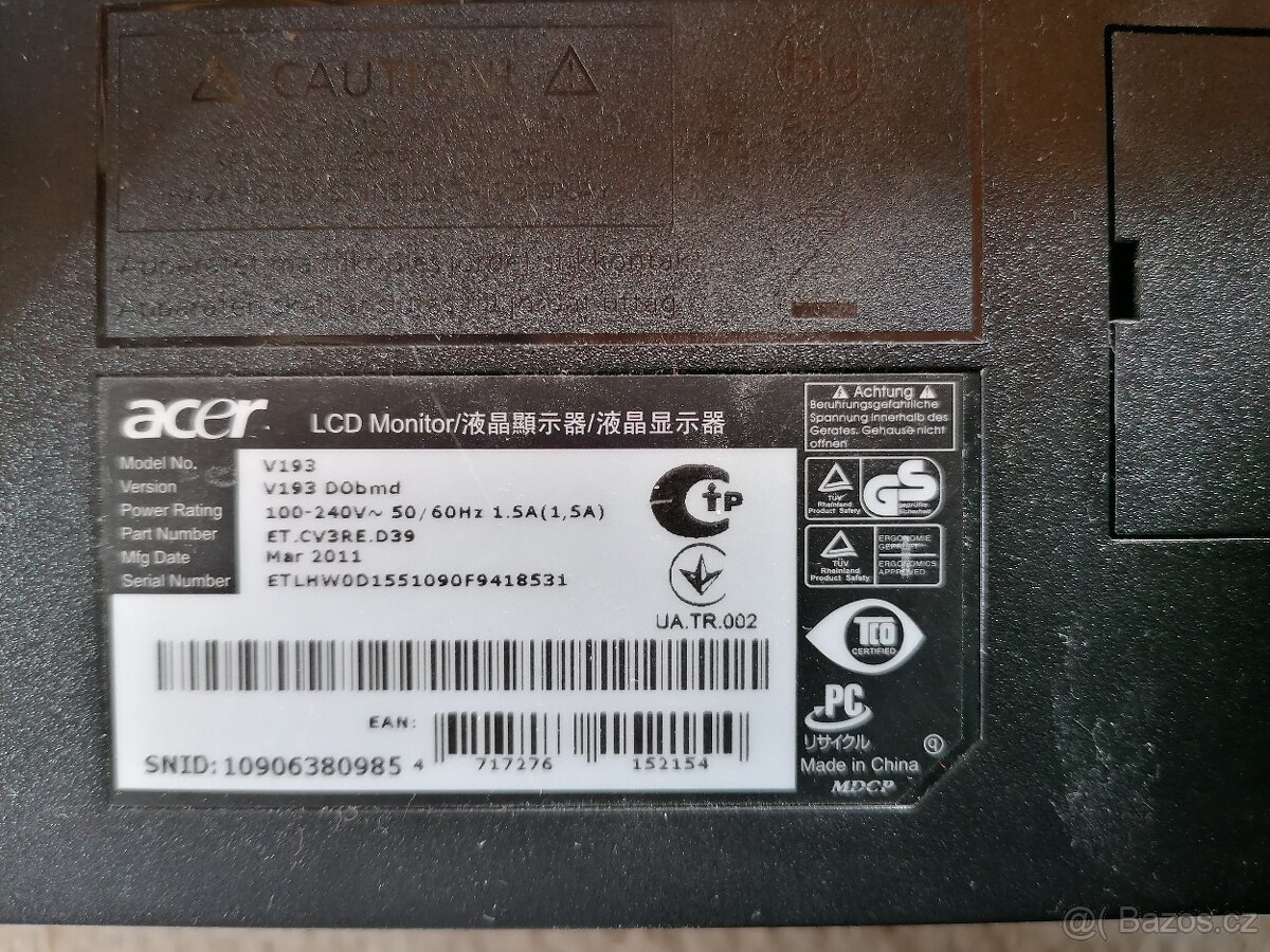 ACER V193 - LCD monitor 19" - 5