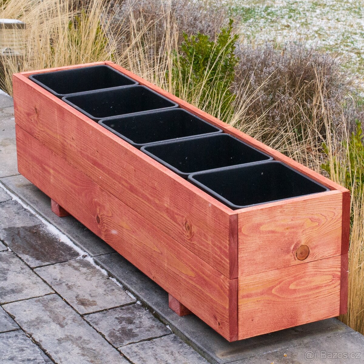 Dřevěné truhlíky na terasu - mahagon - 5