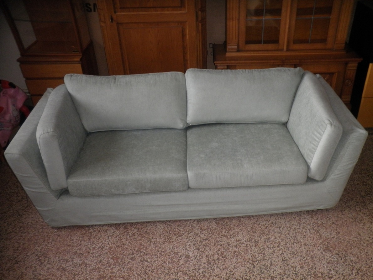 Moderní polštářová sedačka - světle modrá - 5