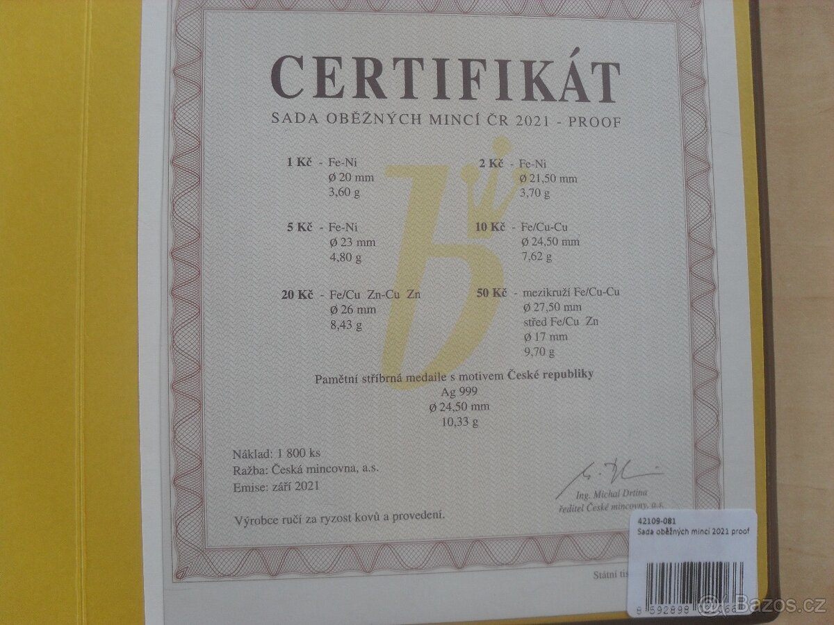 Sada oběžných mincí proof - rok 2021 - 5