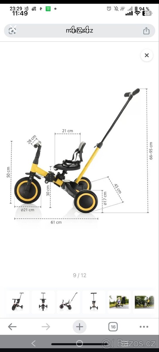 Kolo odrážedlo tříkolka zopa 6v1 - 5