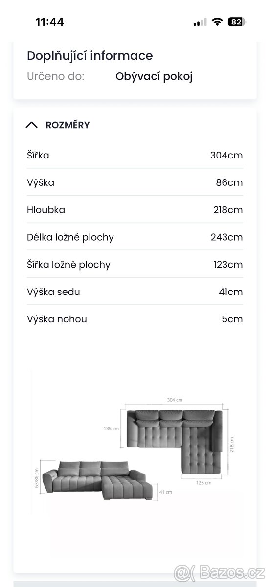 Sedací souprava BRAVEN - pravá, černomodrá (SCONTO) - 5