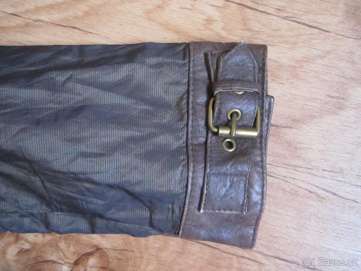 Bunda pravá kůže / látka, vel. L/40, s podšívkou - 5