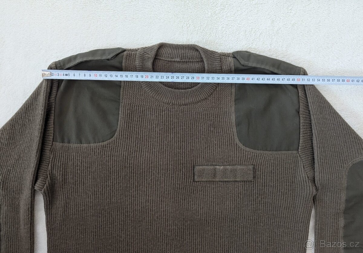 Olivově zelený army svetr - 5