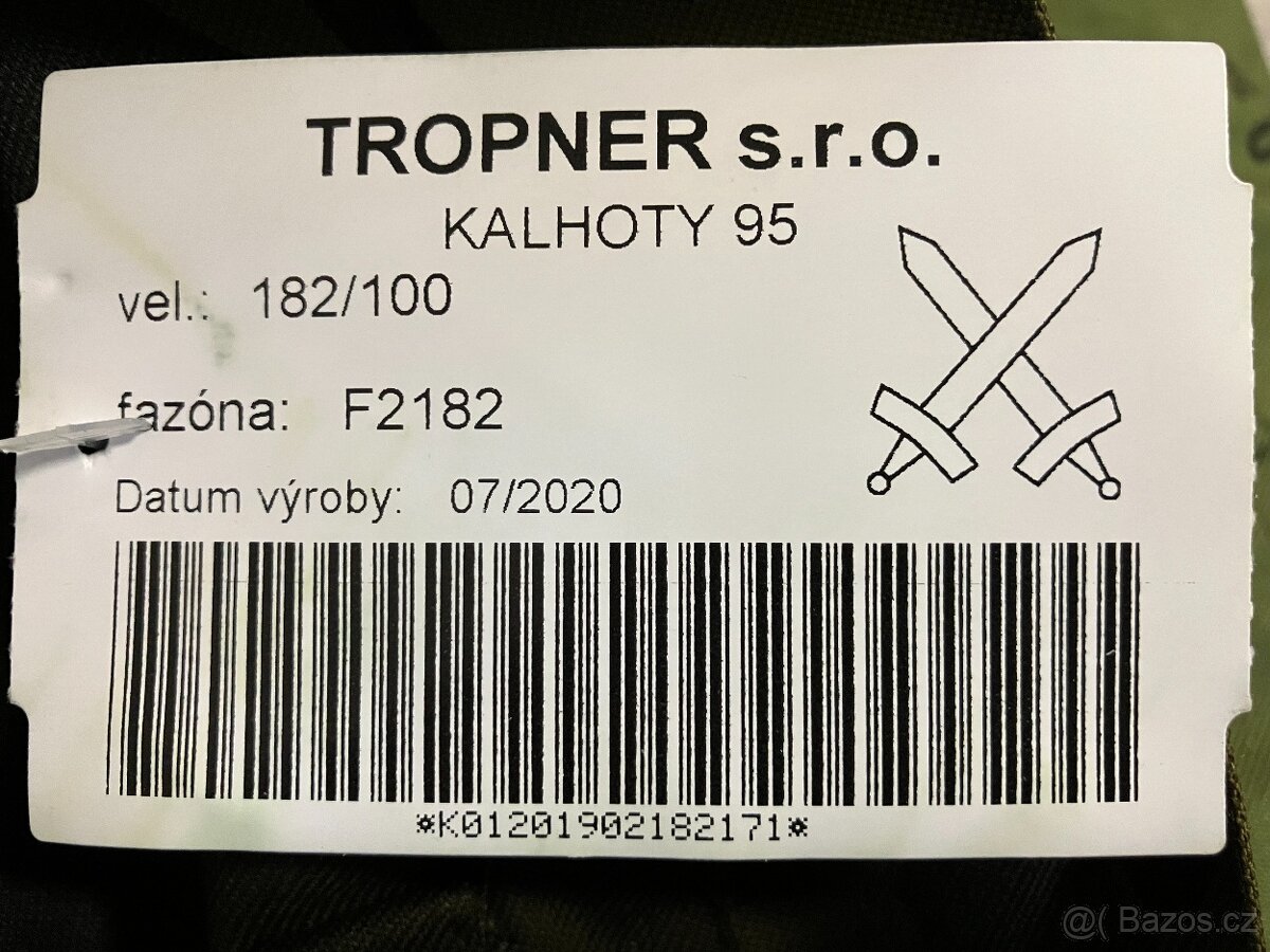Maskáče celoroční vz. 95 blůza a kalhoty. - 5