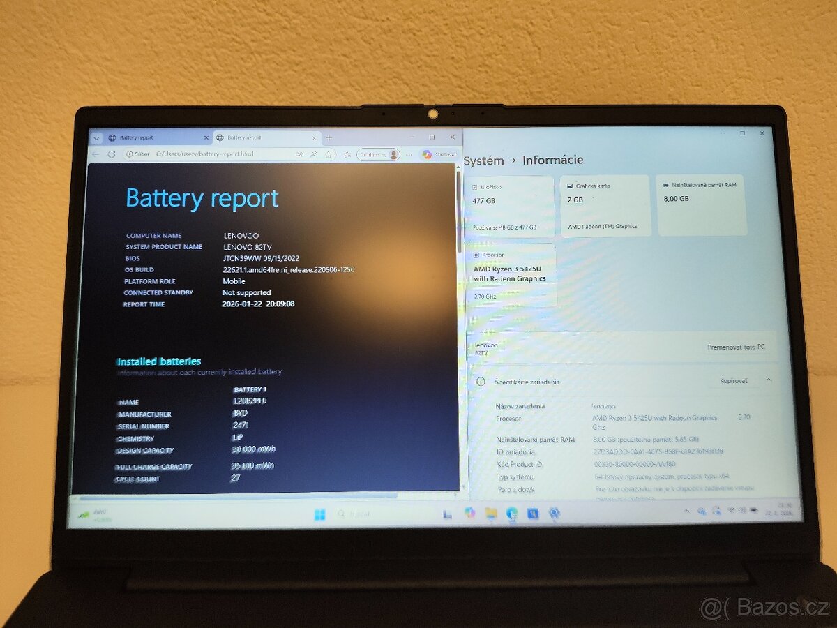 Lenovo V15 G3 Ryzen 3 | 8GB | 256GB - 5