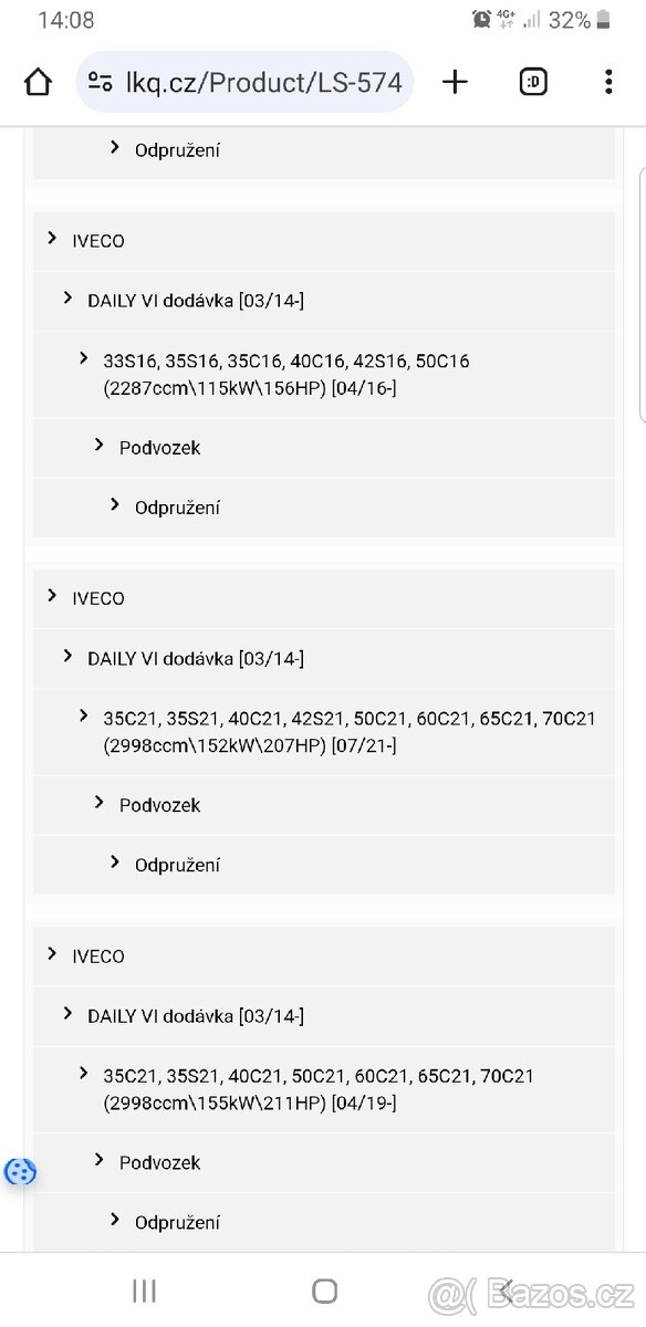 Listové pero IVECO Daily od rv 2014 5801526271 - 5