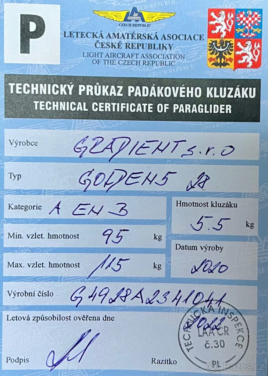 Paraglide Komplet vybavení (kat. A) - 5