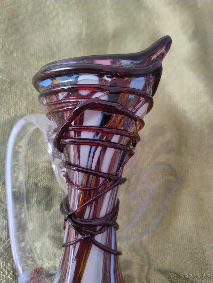 DESIGNOVÁ SKLENĚNÁ VÁZA / KARAFA - 5