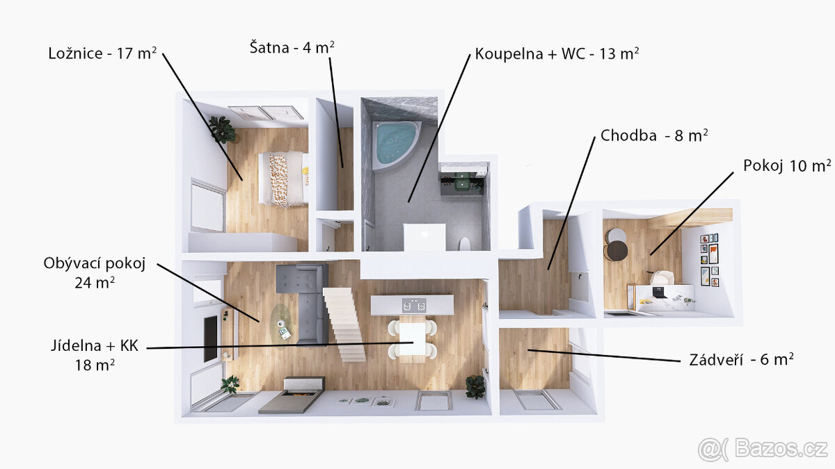 Atypický mezonetový byt 5+kk - 5