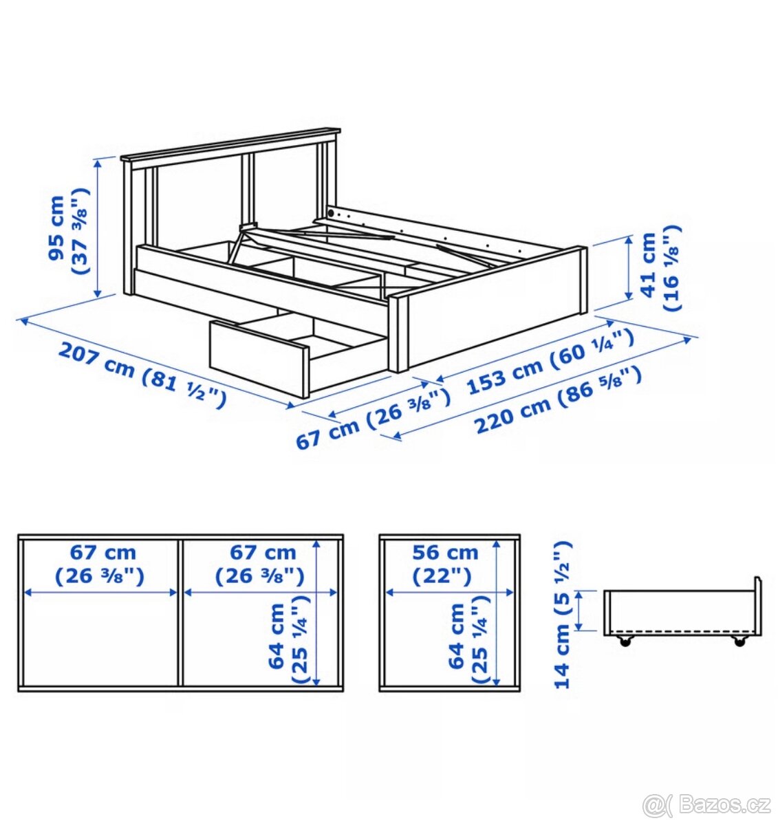 Postel s úložným prostorem - 5