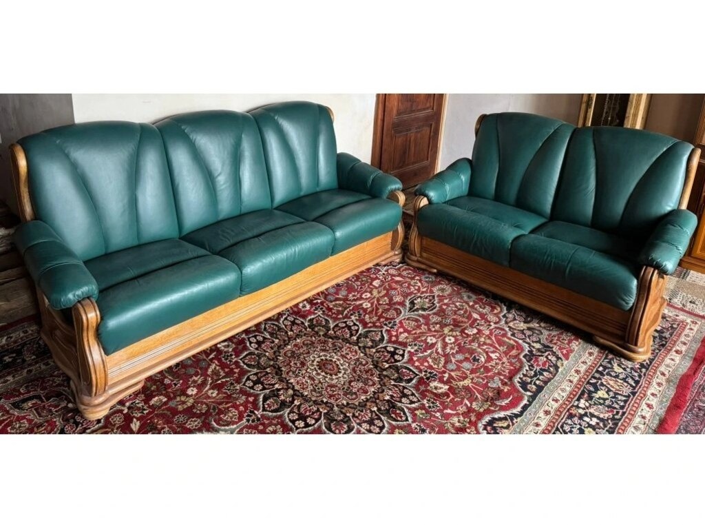 Dubová rustikální kožená souprava 3+2+1,3332 - 5