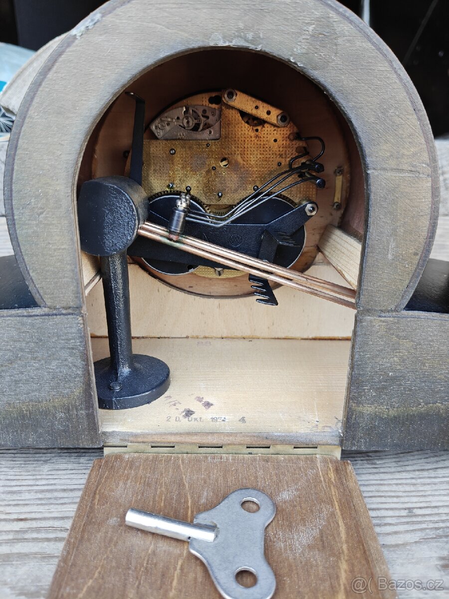 Starožitné krbové hodiny Weimar - 5