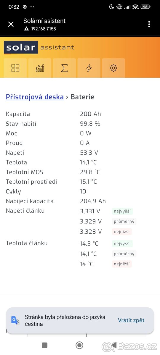 Prodám baterie lifepo4 10.24kwh - 5