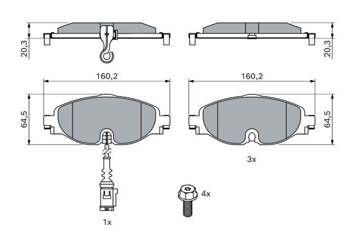Sada brzdových destiček BOSCH - 5