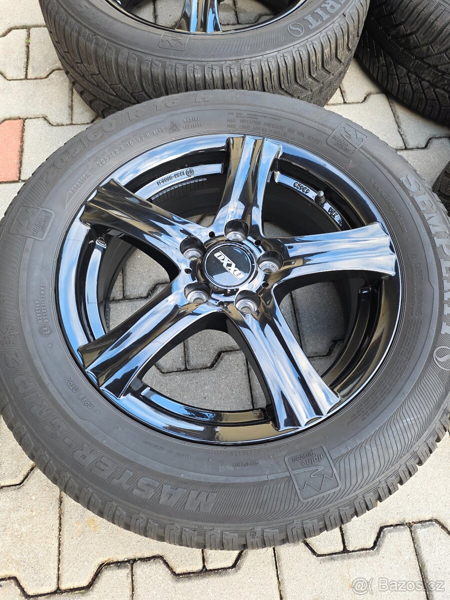 Alu kola Oxxo 5x112 Zimní semperit 205/60/16 černé - 5