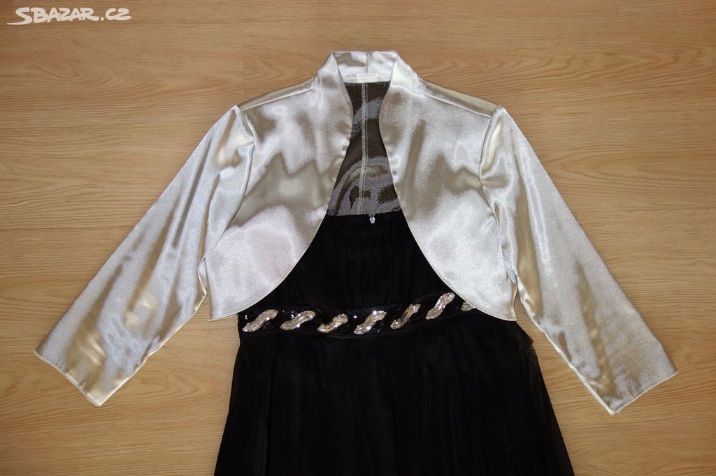 Černé šaty vel. 40 s bolerkem - 5