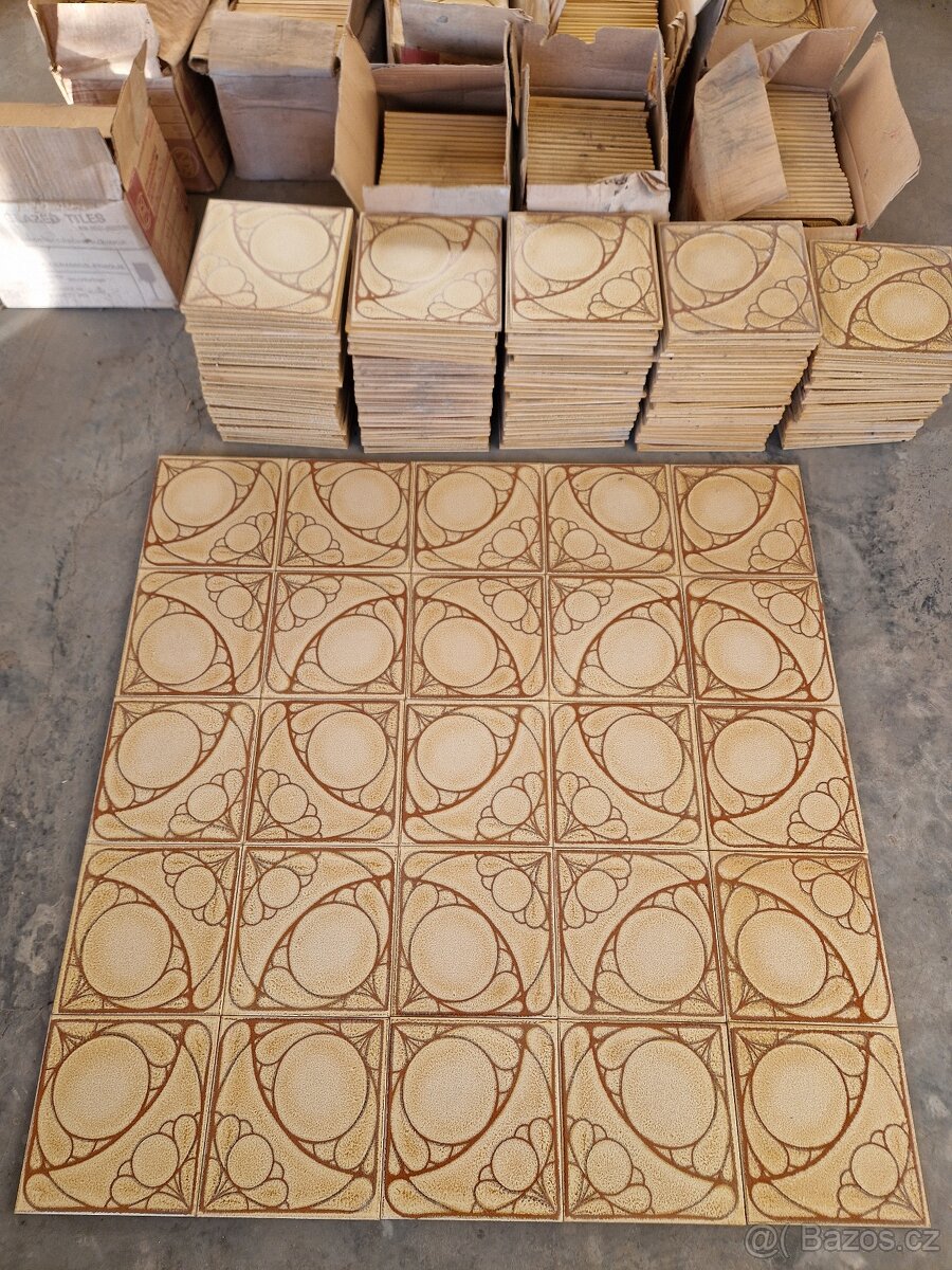 KERAMICKÁ RETRO DLAŽBA, KACHLIČKY (OBKLADAČKY), 20 x 20CM - 5