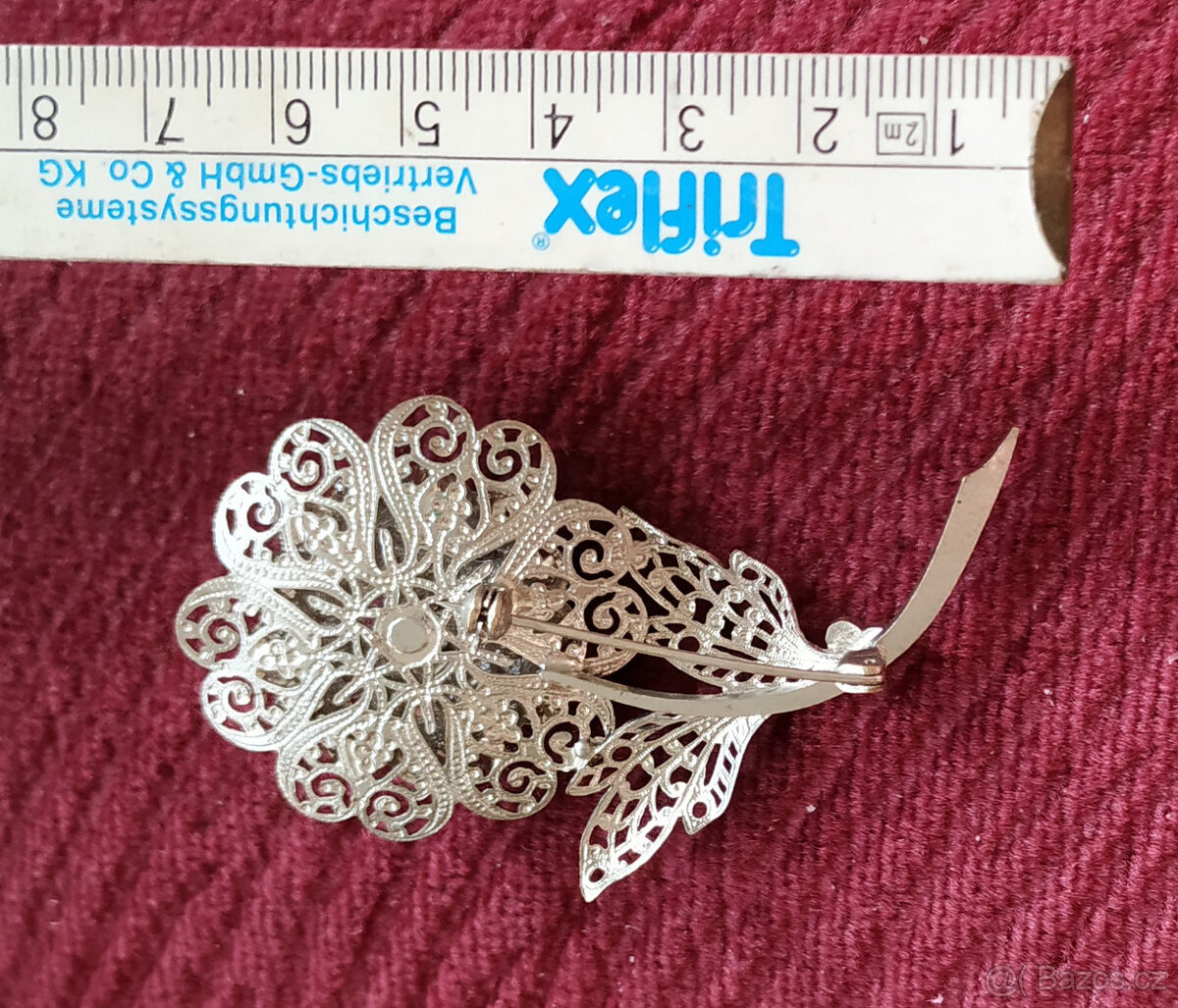 Brož stříbro filigrán, dle foto - 800,-kč - 5