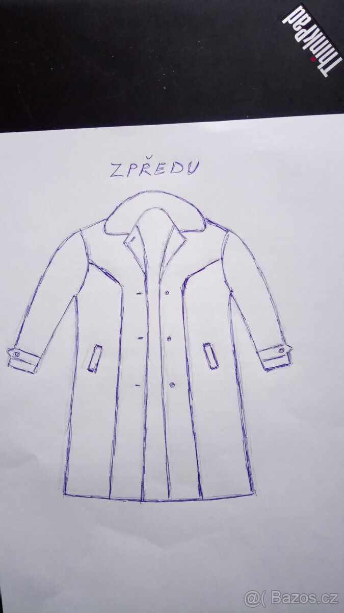 Černý flaušový kabát - 5