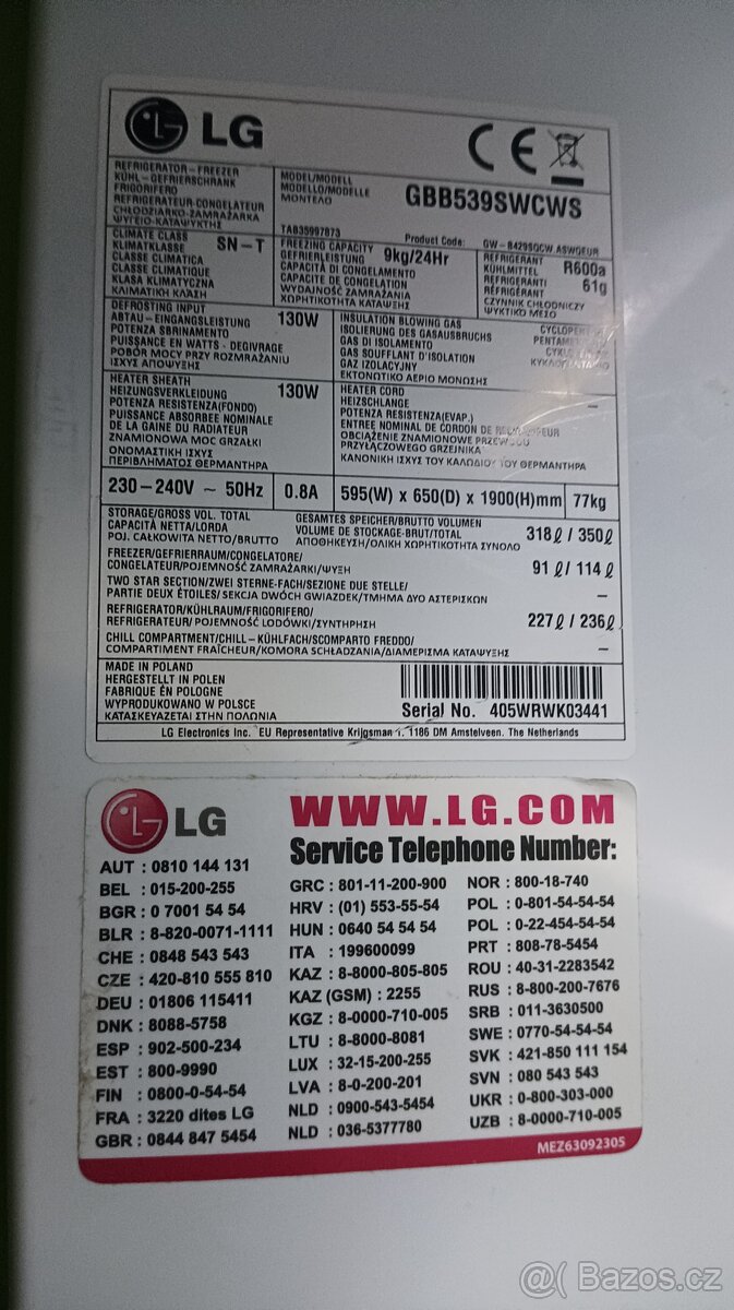 Lednička LG s mrazákem - 5