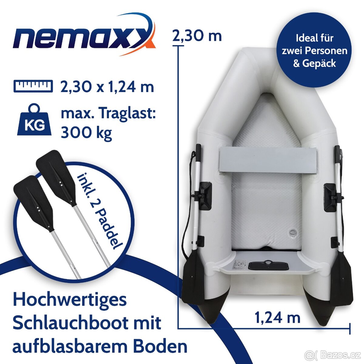 Nový NEMAXX Professional nafukovací člun 230 cm - 5