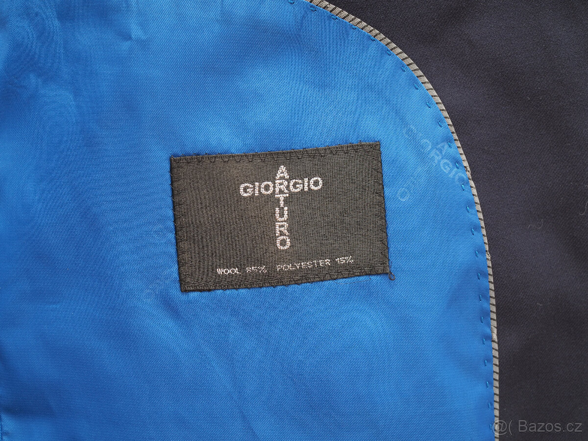 Tmavě modrý pánský oblek vel. L - 5