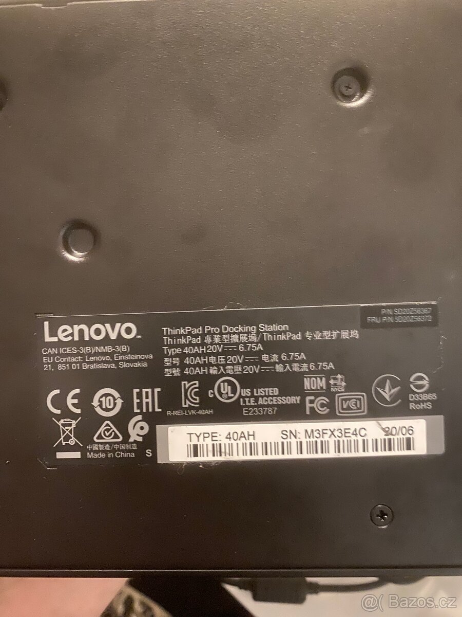 🖥️ Lenovo dokovací stanice 40AH + adaptér 20V 4.5A (originál - 5