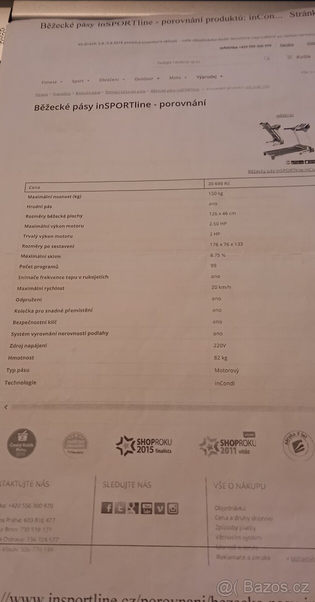 Běžecký pás insportline - 5