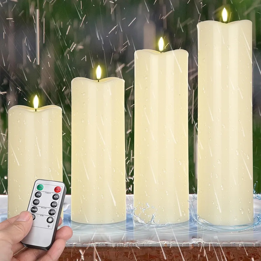 LED svíčky, blikající knot, pravý vosk - 5