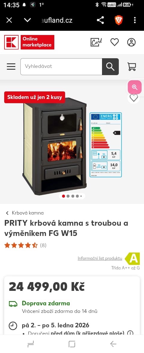 PRITY krbová kamna s troubou a výměníkem FG W15 - 5