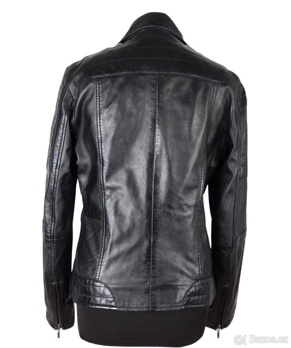 Kožená dámská černá bunda KARA vel. M - 5