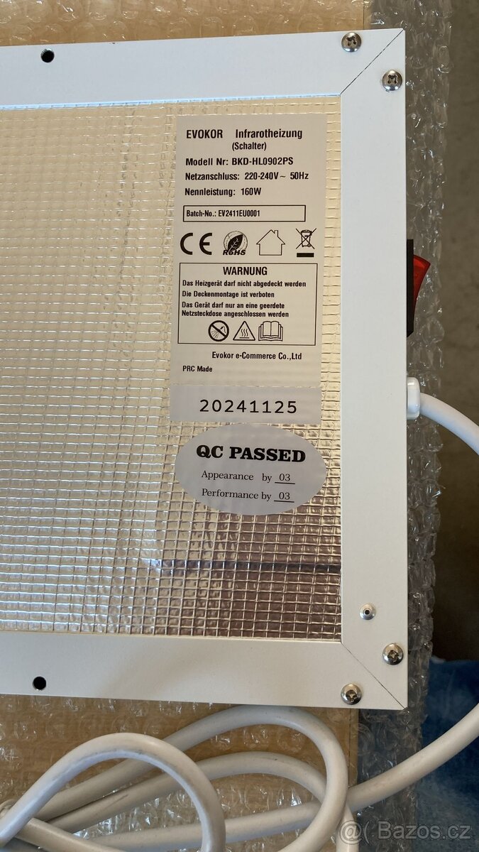 Topný infrapanel 160W (II.) - 5