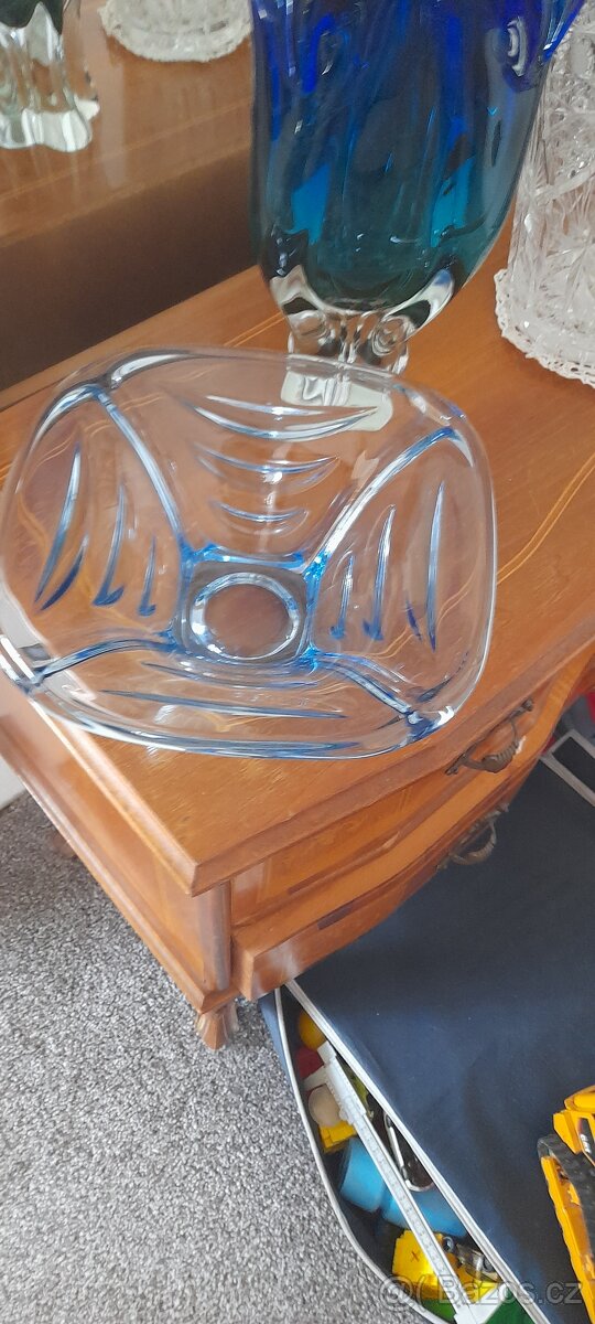 Skleněná mísa Václav Hanuš, draperie - 5