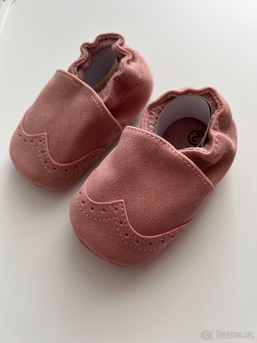 Nové šedé kožené capáčky / boty pro miminko nazouvací - 5