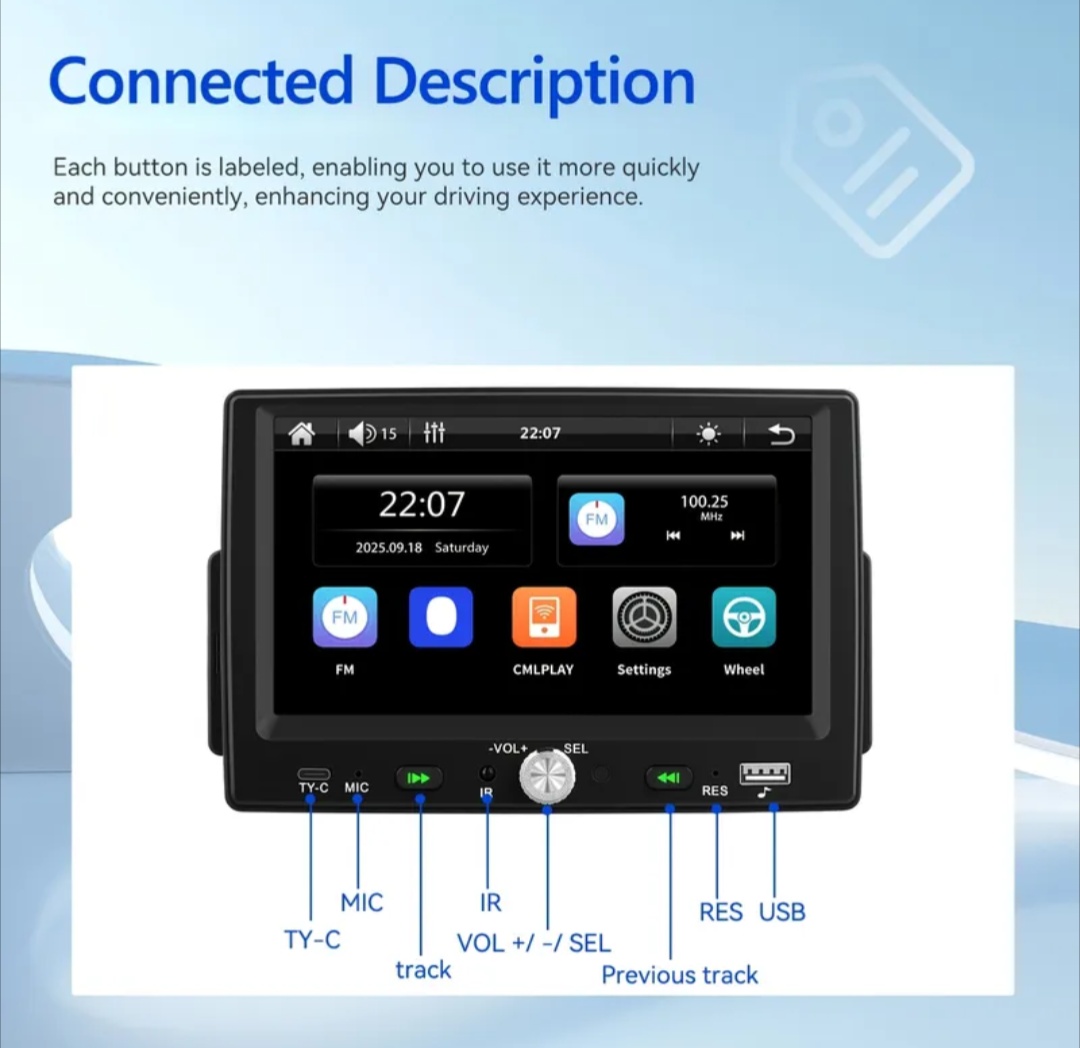 1din Android Auto / CarPlay radio - 5