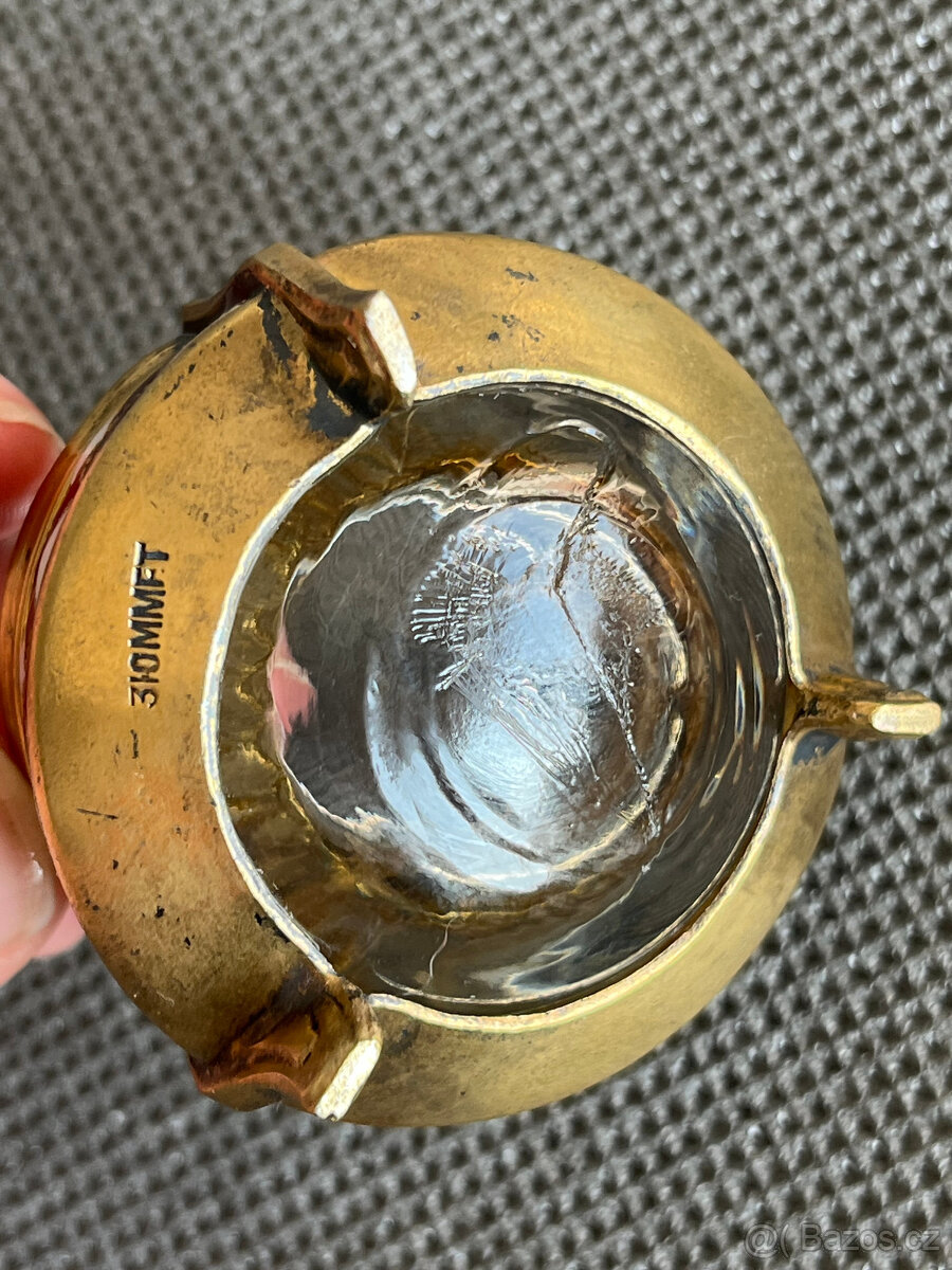 Smaltovaná melchiorová solnička a lžička, SSSR - 5