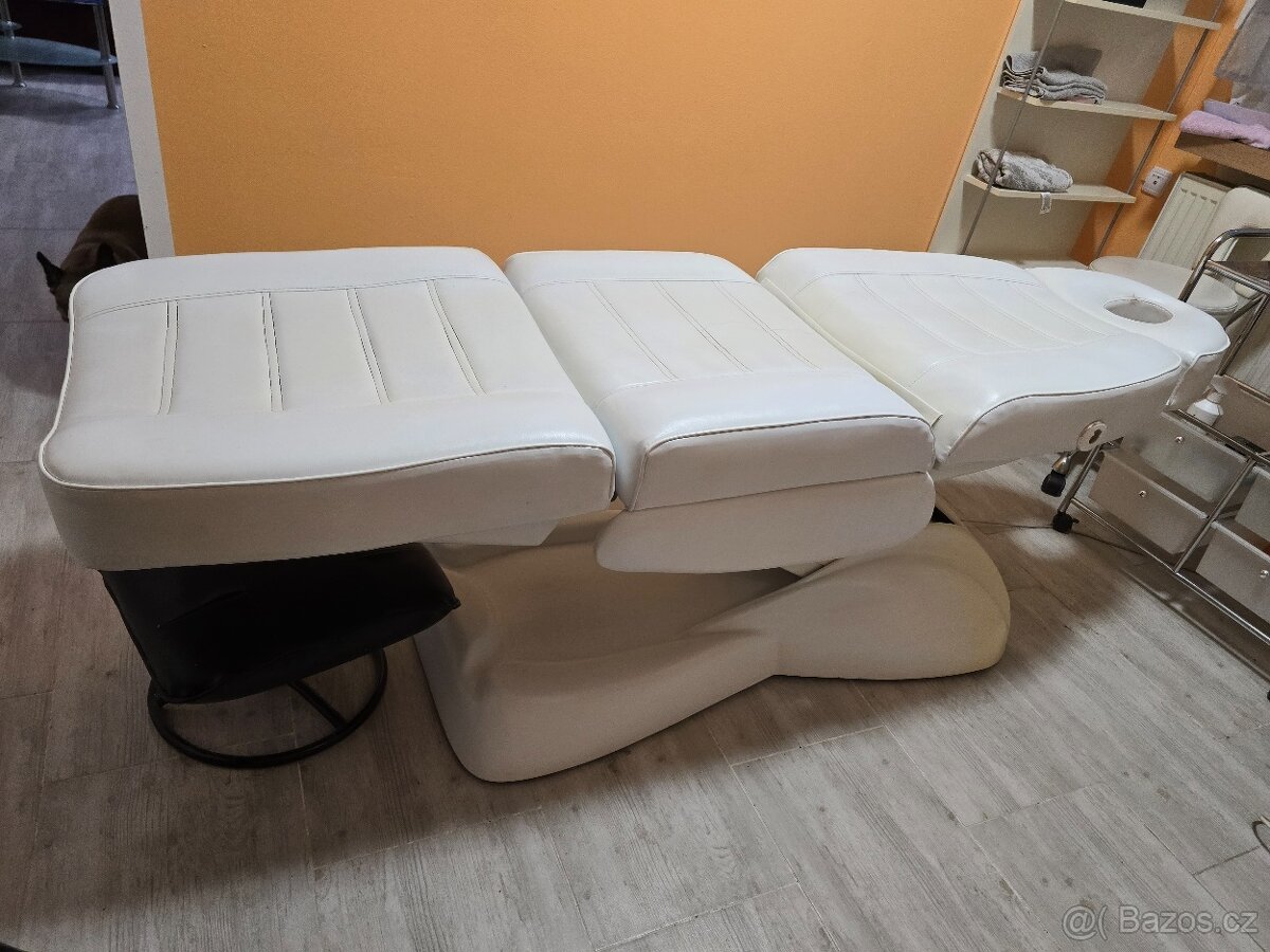 Elektrické Kosmetické křeslo AKCE /lehátko 3 motory bílé - 5