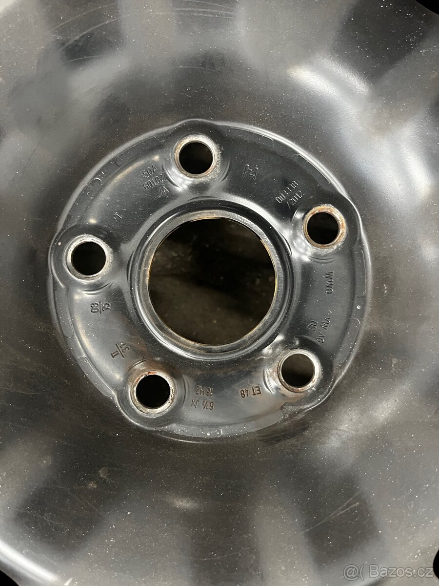 Plechové disky VW s poklicemi R16 6,5J ET48 - 5