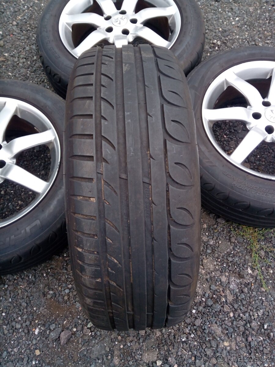 Alu kola R 17, ET 40, 5x108, vč. pneu 225/55 ZR 17 - 5