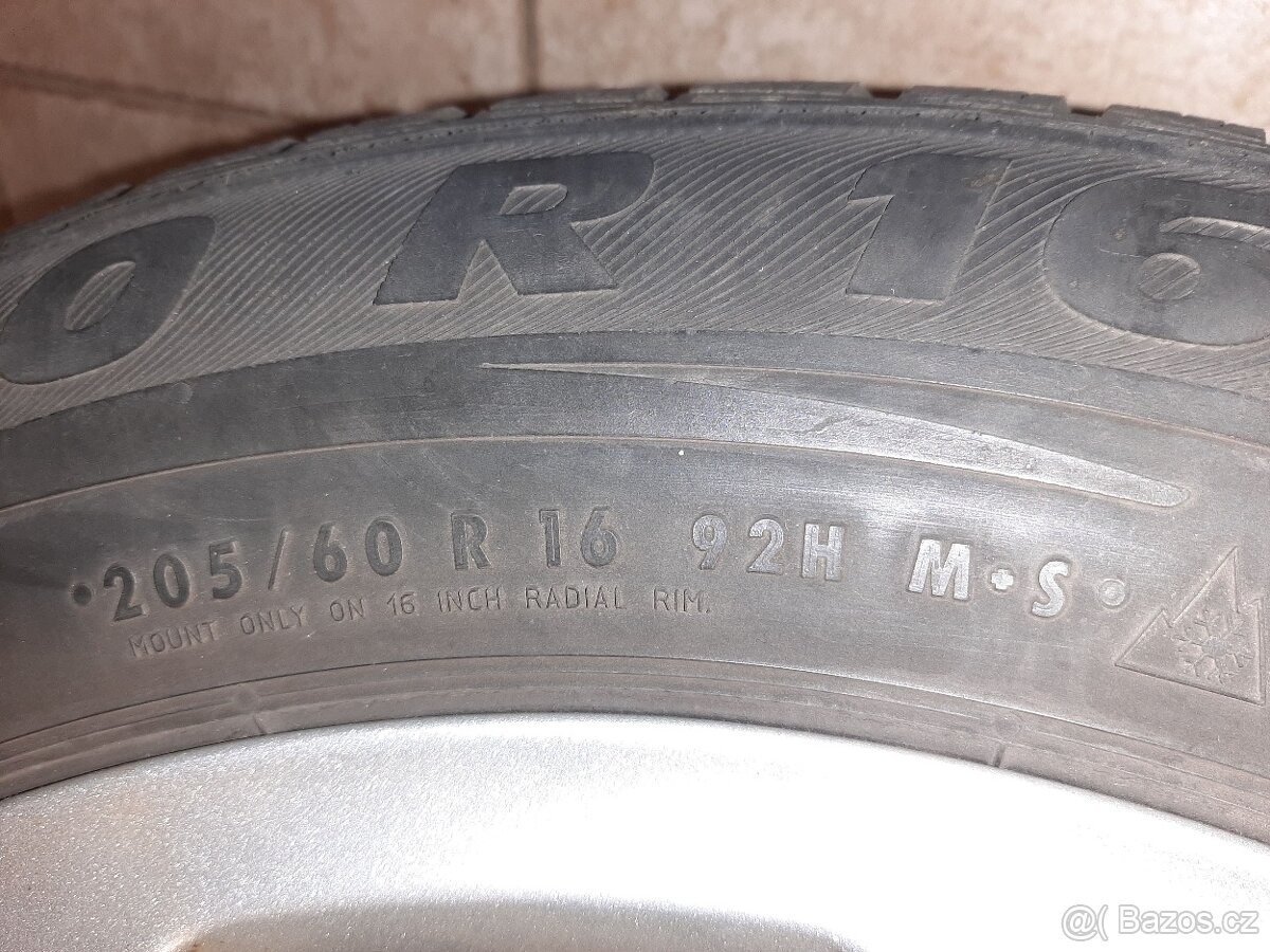 Hliníková kola ROD R16 205/60, 7Jx16H2 + zimní pneu - 5