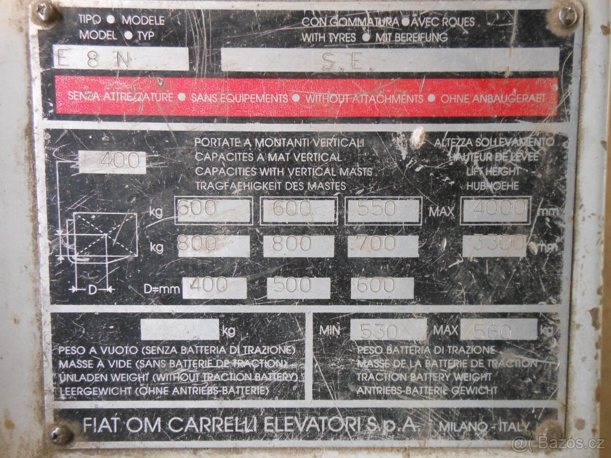 VYSOKOZDVIŽNÝ VOZÍK FIAT E8N - 5